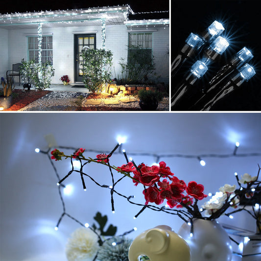 1Pc Solar String Lights LED Solar Power Fairy String Light 12M 8 Lighting Mode Cool Light Waterproof Starry String Lights Christmas Wedding Party Decor String Lights