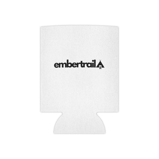 Embertrail Logo Can Cooler — Outdoor Camping Beer Koozie (Black)