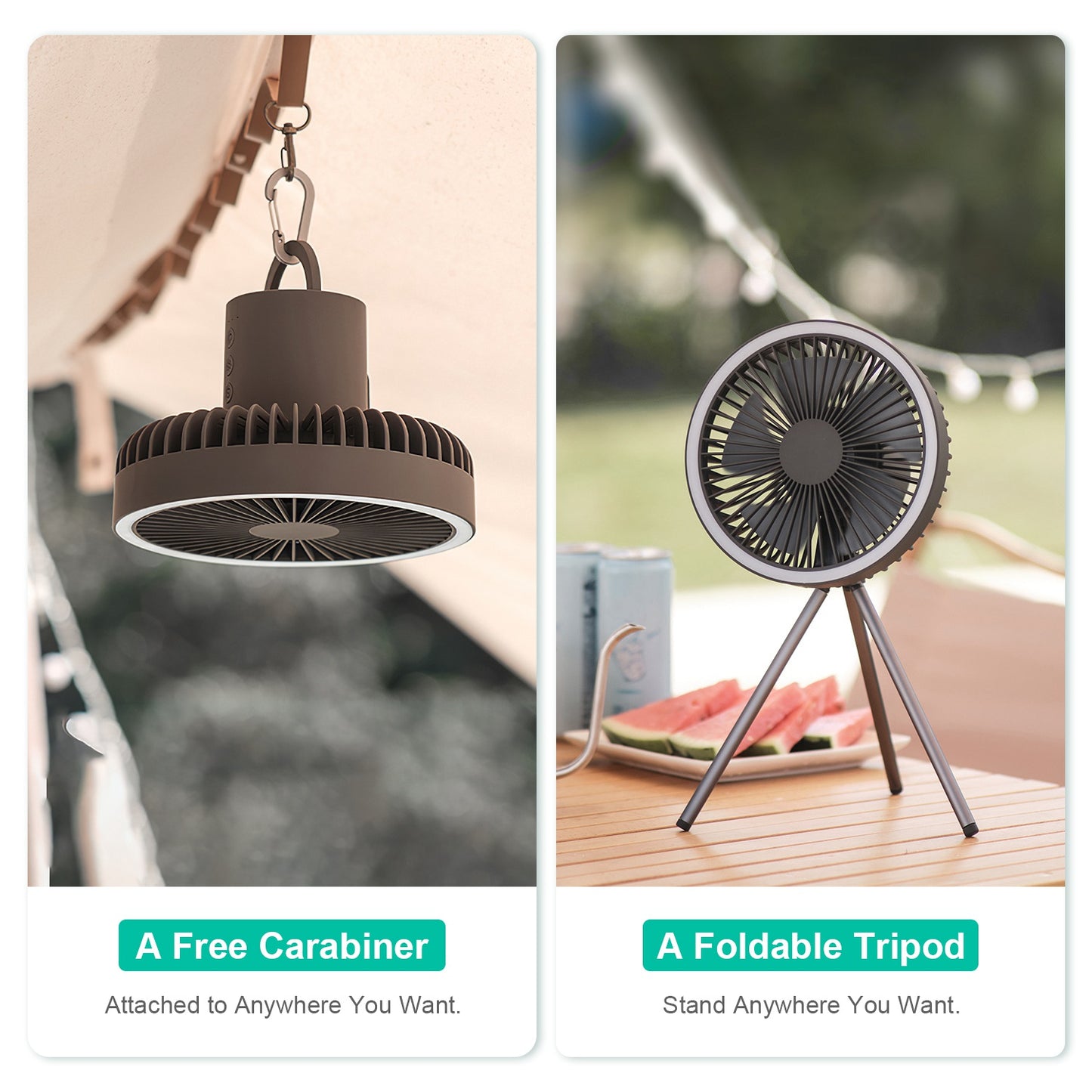 3-in-1 Camping Fan, Lantern & Power Bank