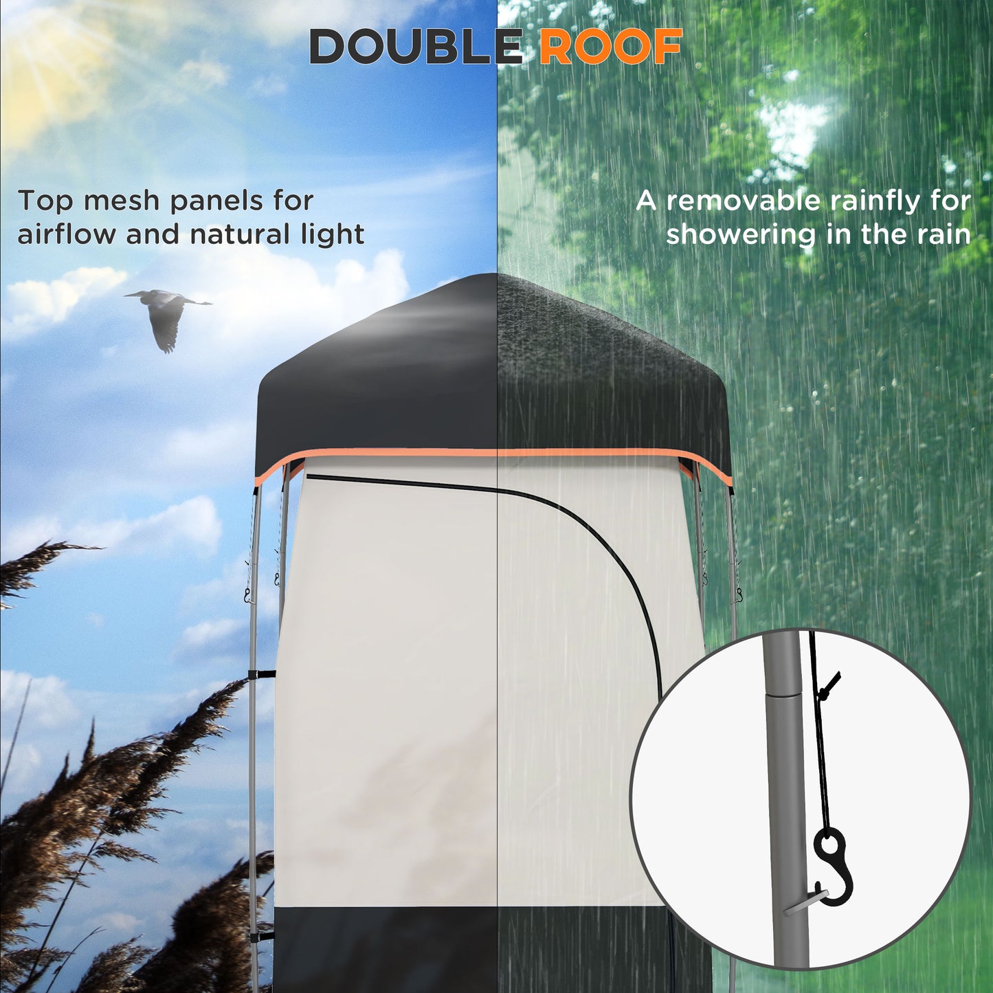 Portable Camping Shower Tent with Solar Bag – Privacy Shelter for Camping, Beach & Outdoors