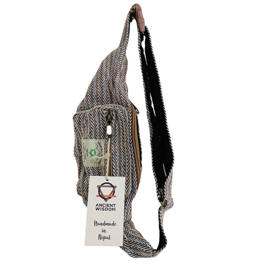 Cotton Hemp Style Belt Bag - Blue