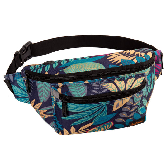 Navy Leaf Large Fanny Pack