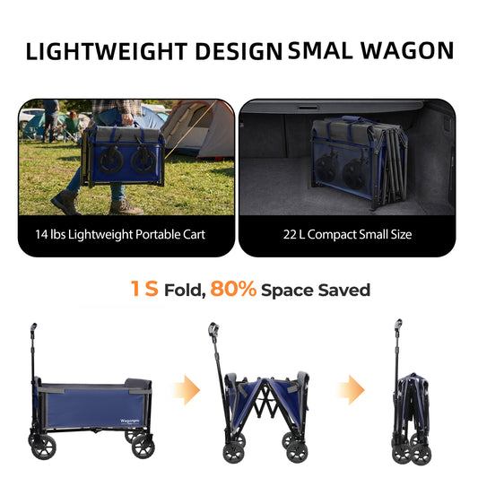 Convertible Folding Trolley – All-in-One Beach, Camping & Shopping Cart with Wide Wheels