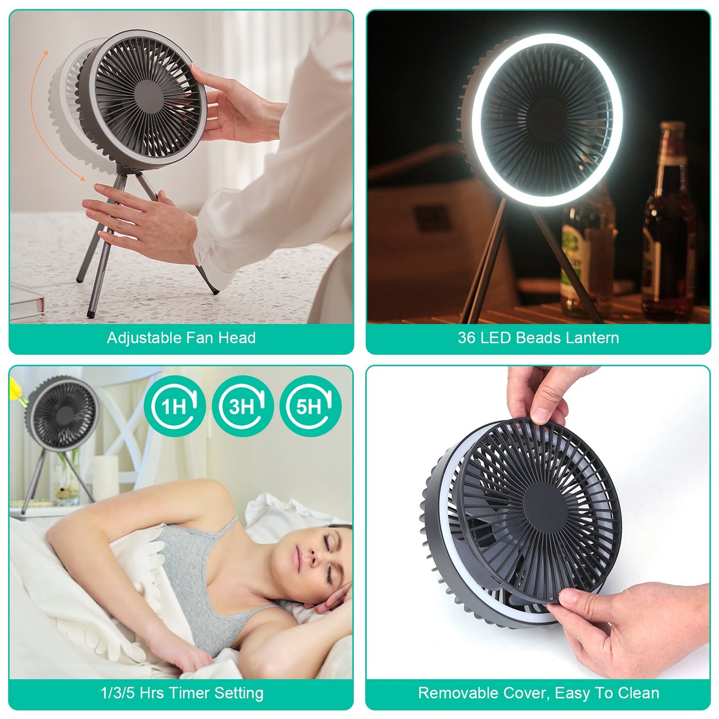 3-in-1 Camping Fan, Lantern & Power Bank