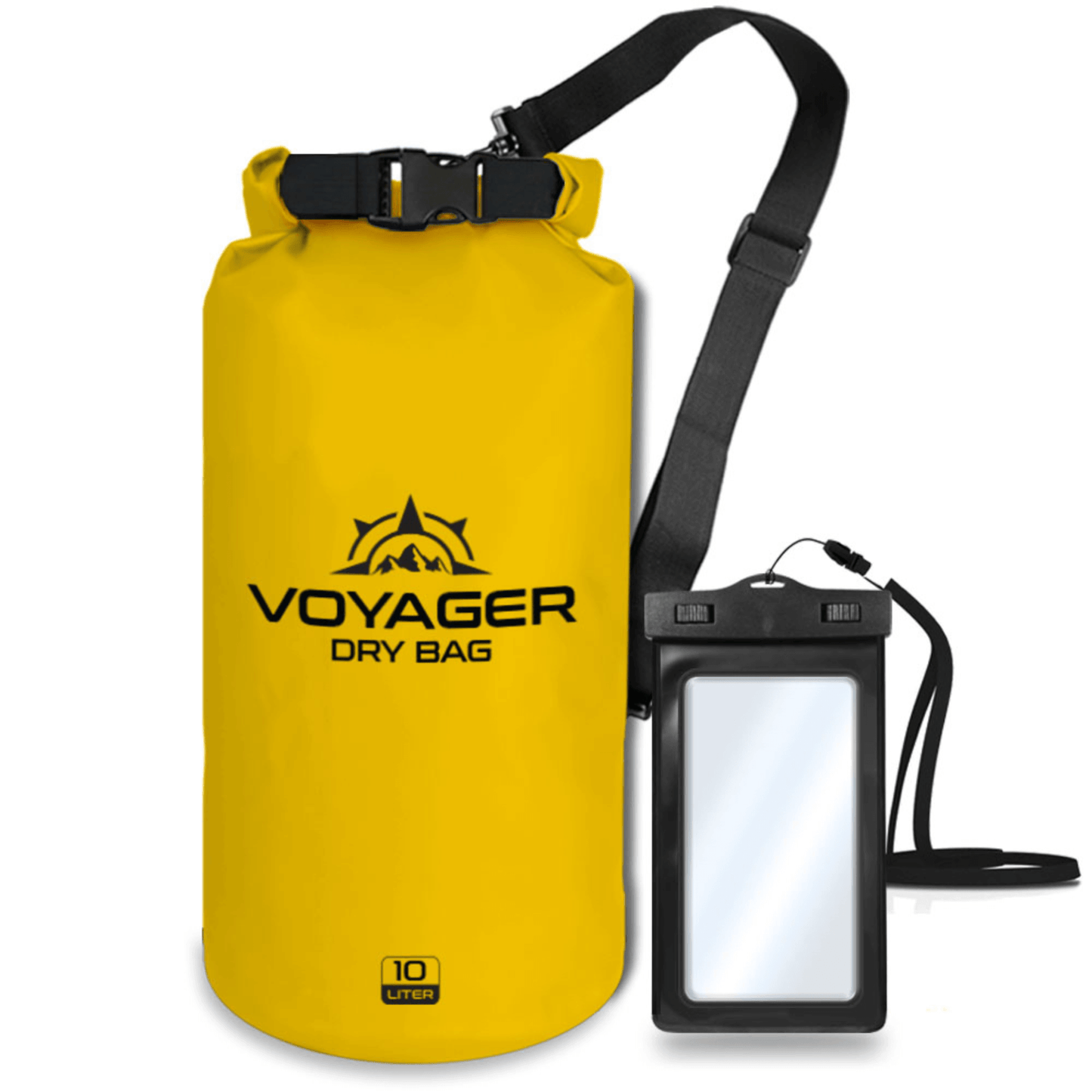10L Waterproof Dry Bag | Roll-Top Dry Sack with Cell Phone Case & Shoulder Strap | The Ember Trail