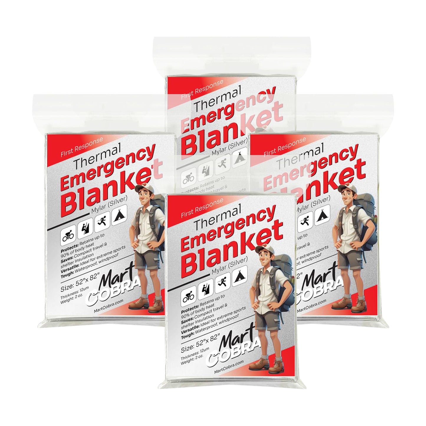 Emergency Blanket 4-Pack