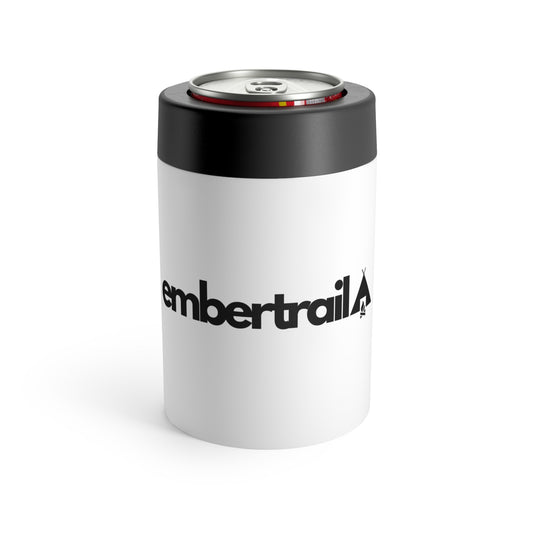 EmberTrail Logo Can Cooler – Insulated Slim Can Holder with Logo (White)