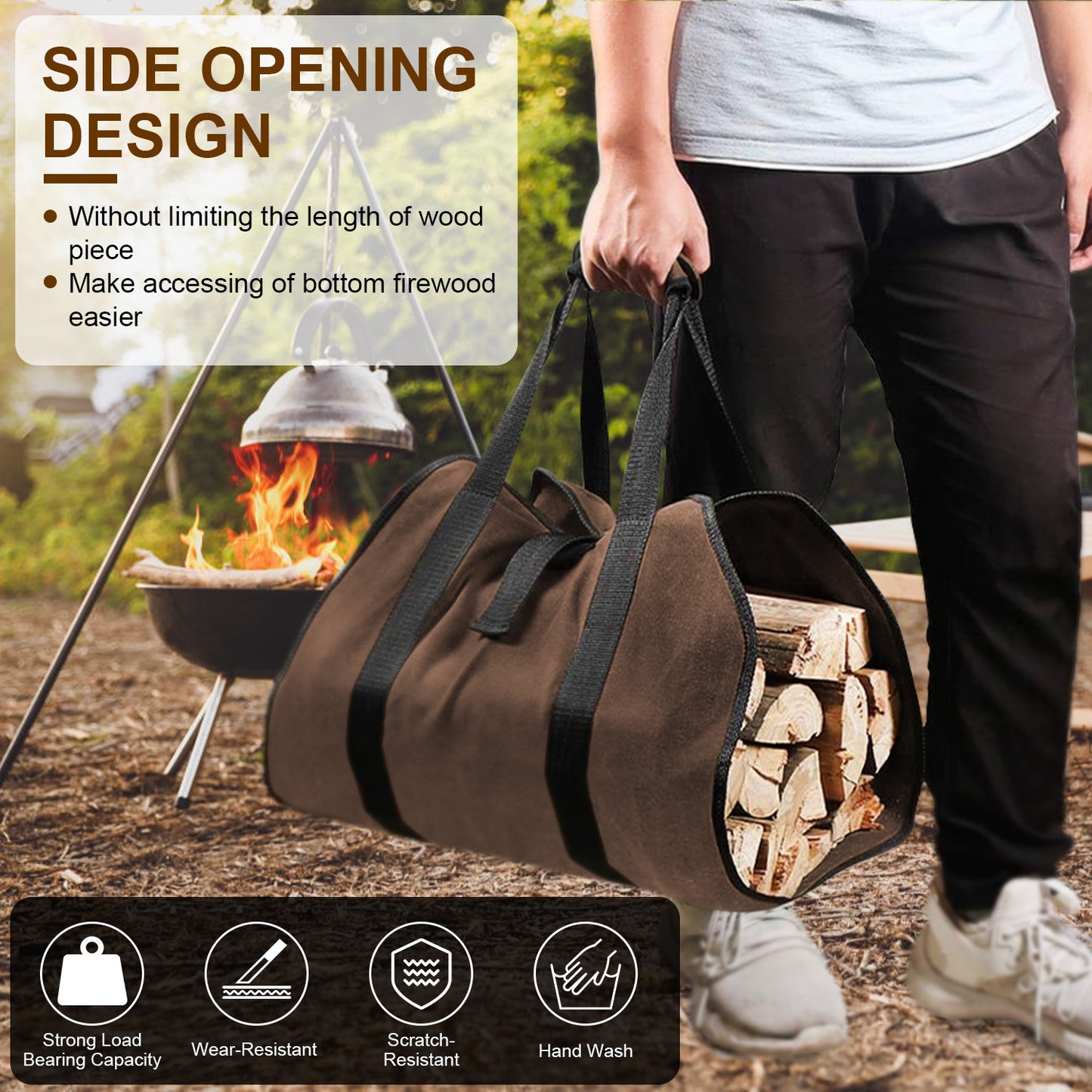 Firewood Carrier Bag With Handle