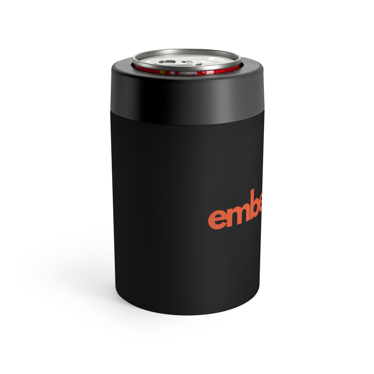 EmberTrail Logo Can Cooler – Insulated Slim Can Holder with Logo (Black)