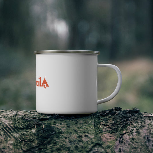 Enamel Mug — EmberTrail Camping Logo Coffee Cup