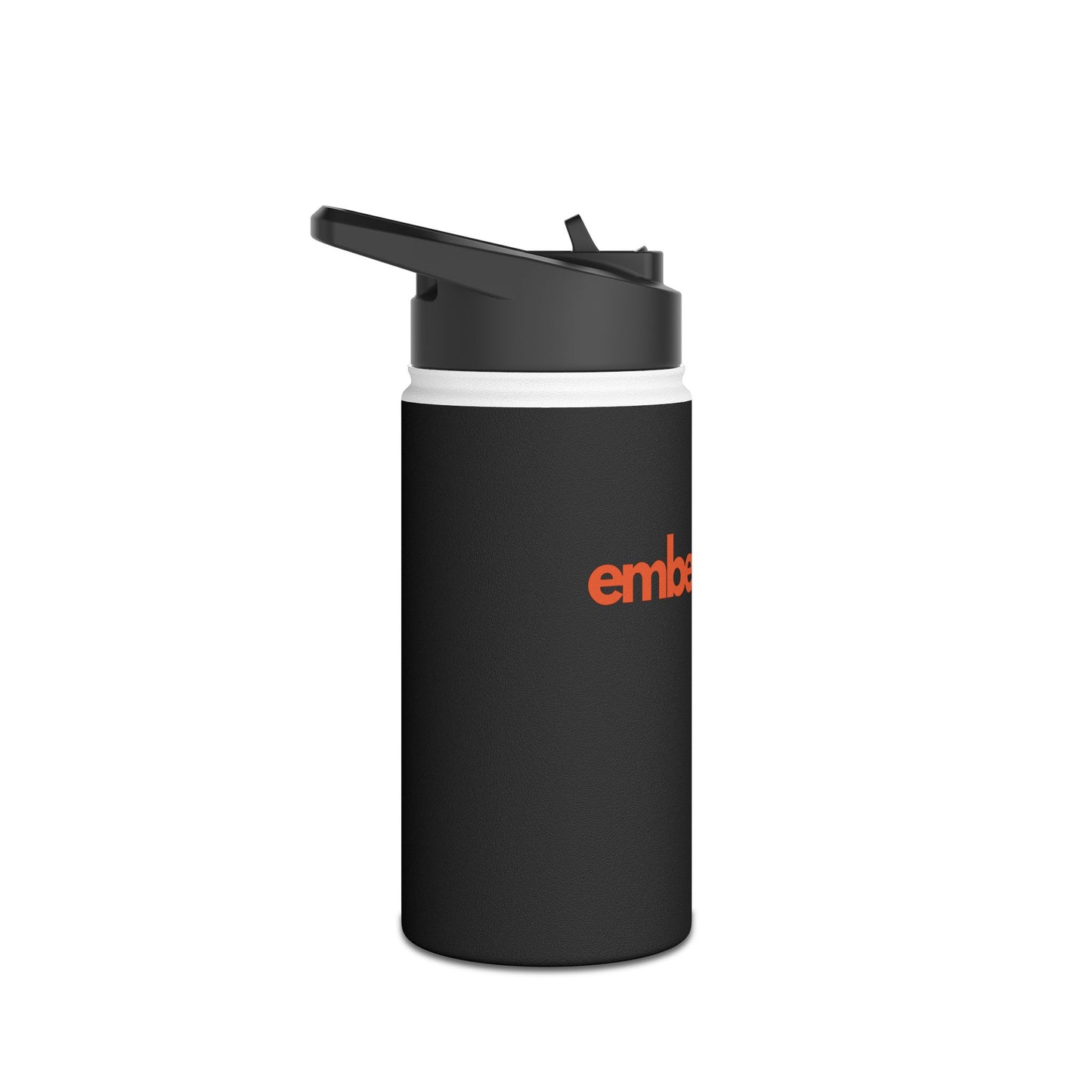 EmberTrail Stainless Steel Water Bottle — Insulated Outdoor Sports Bottle with Standard Lid (Black)