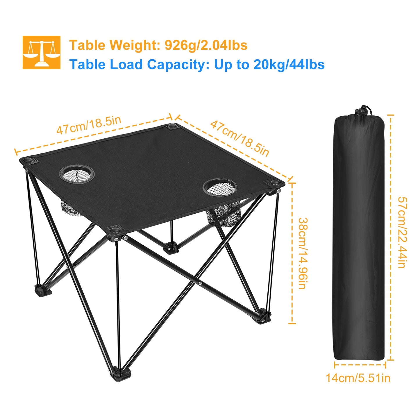 Foldable Camping and Picnic Table with Carrying Bag