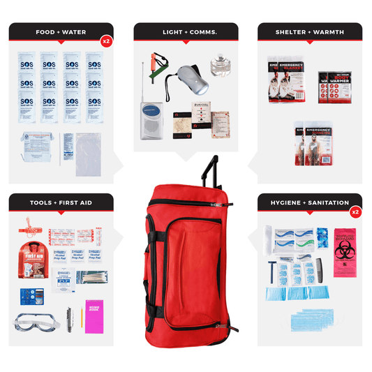 WSK Essential Survival Kit for Up To 2 People plus Rolling Bag-0