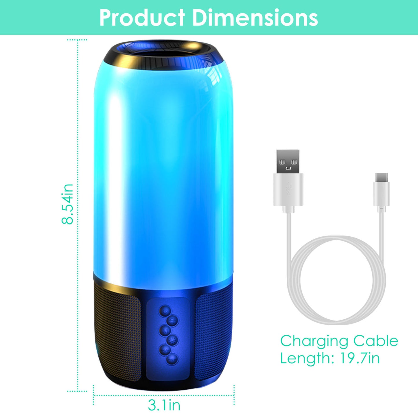 Bluetooth Portable Speaker with LED Light Show