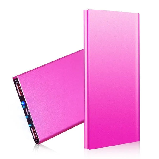 Ultra-Slim 20000mAh Power Bank with Dual USB & LED Flashlight – Travel & Camping Charger