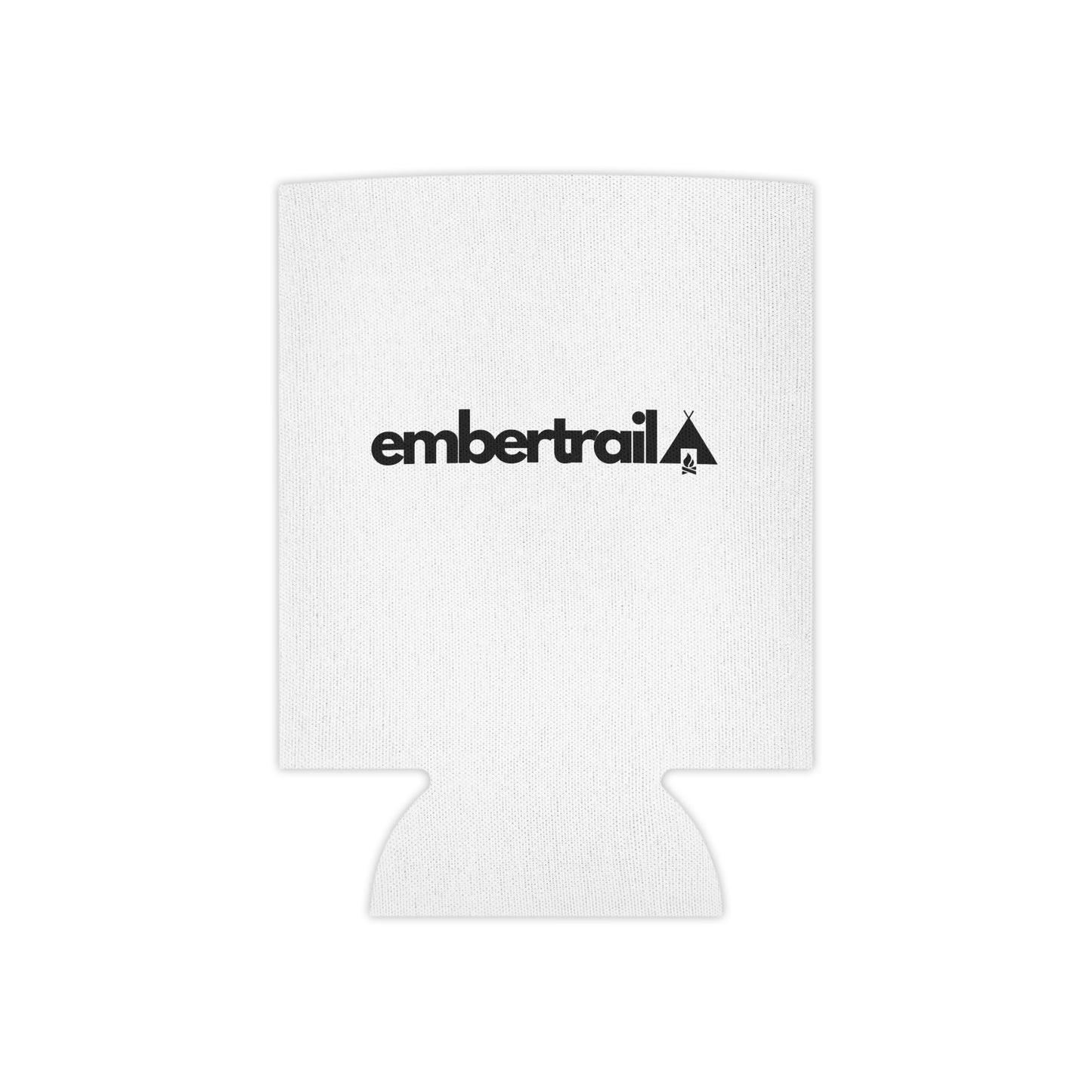 Embertrail Logo Can Cooler — Outdoor Camping Beer Koozie (Black)