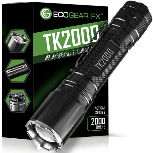 EcoGear FX TK2000 USB Rechargeable LED Tactical Flashlight-0