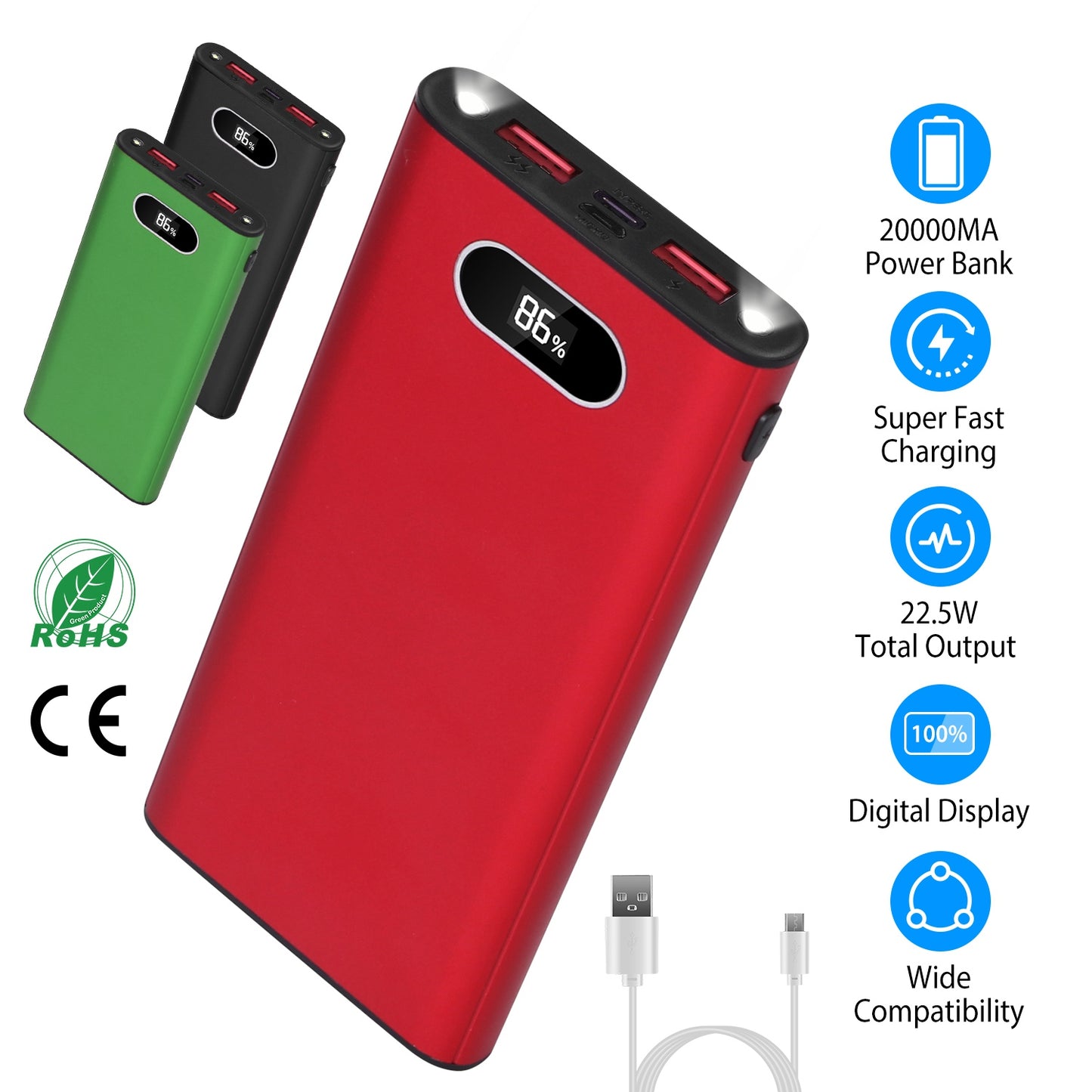 Portable Power Bank With LED Display