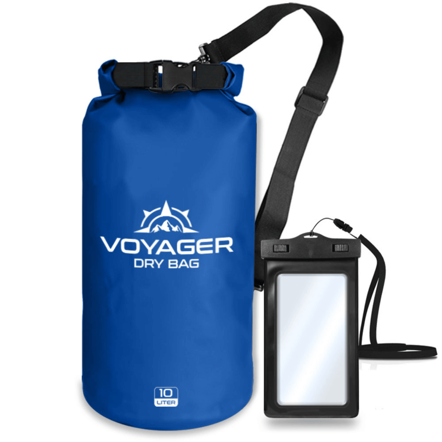 10L Waterproof Dry Bag | Roll-Top Dry Sack with Cell Phone Case & Shoulder Strap | The Ember Trail