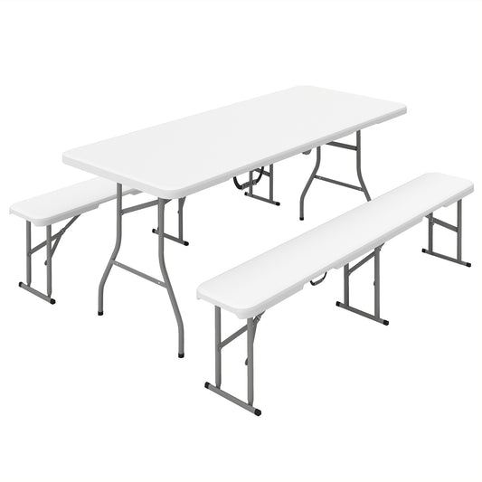 6ft Folding Picnic Table & Bench Set — 3 Piece