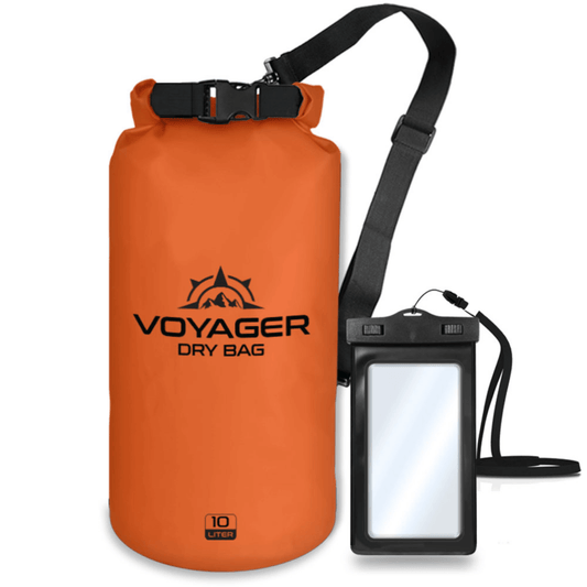 10L Waterproof Dry Bag | Roll-Top Dry Sack with Cell Phone Case & Shoulder Strap | The Ember Trail