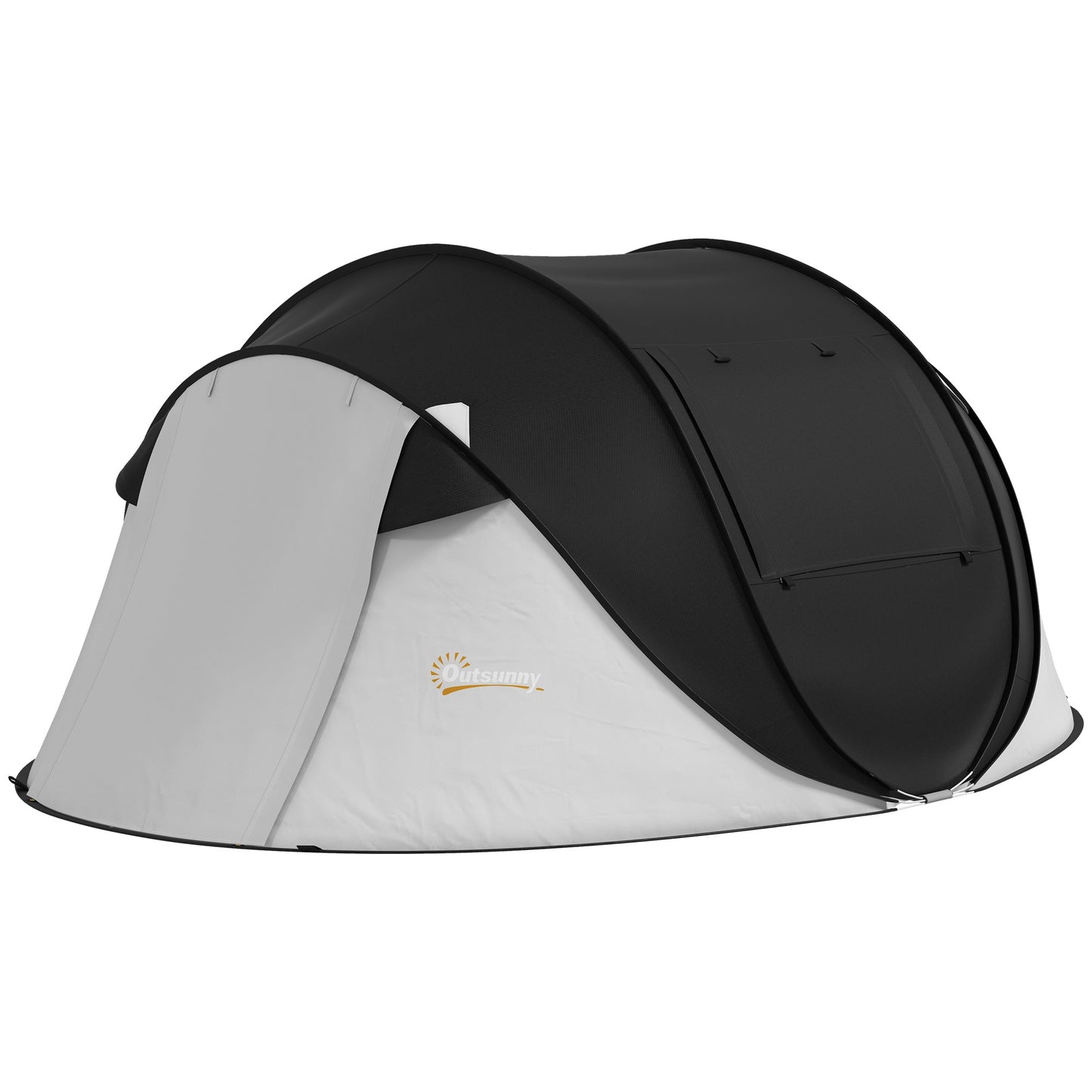 Waterproof Pop Up Tent with Porch for 2-3 People (Black)