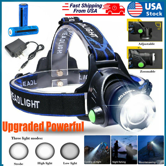 LED Rechargeable Headlamp - Super Bright Flashlight