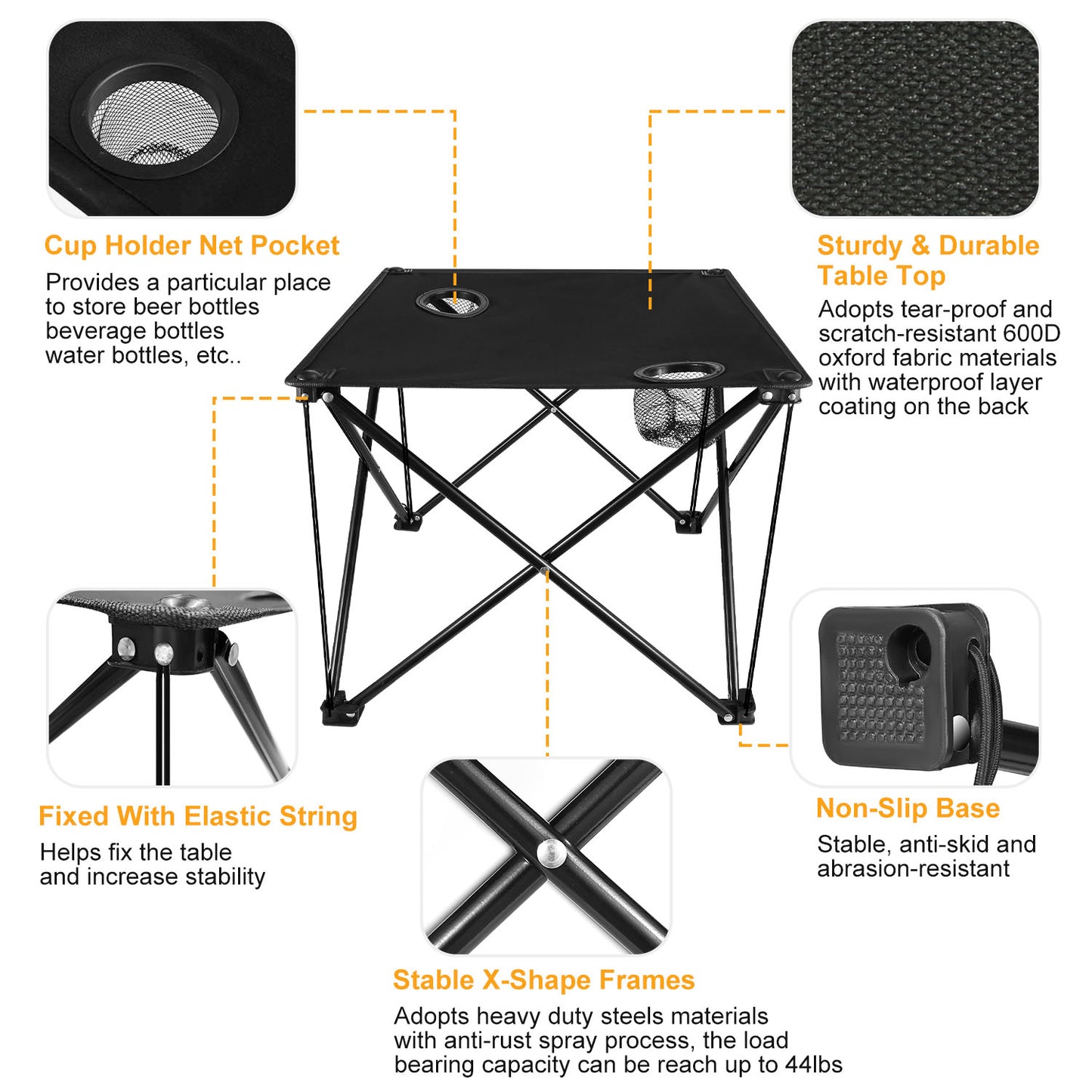 Foldable Camping and Picnic Table with Carrying Bag