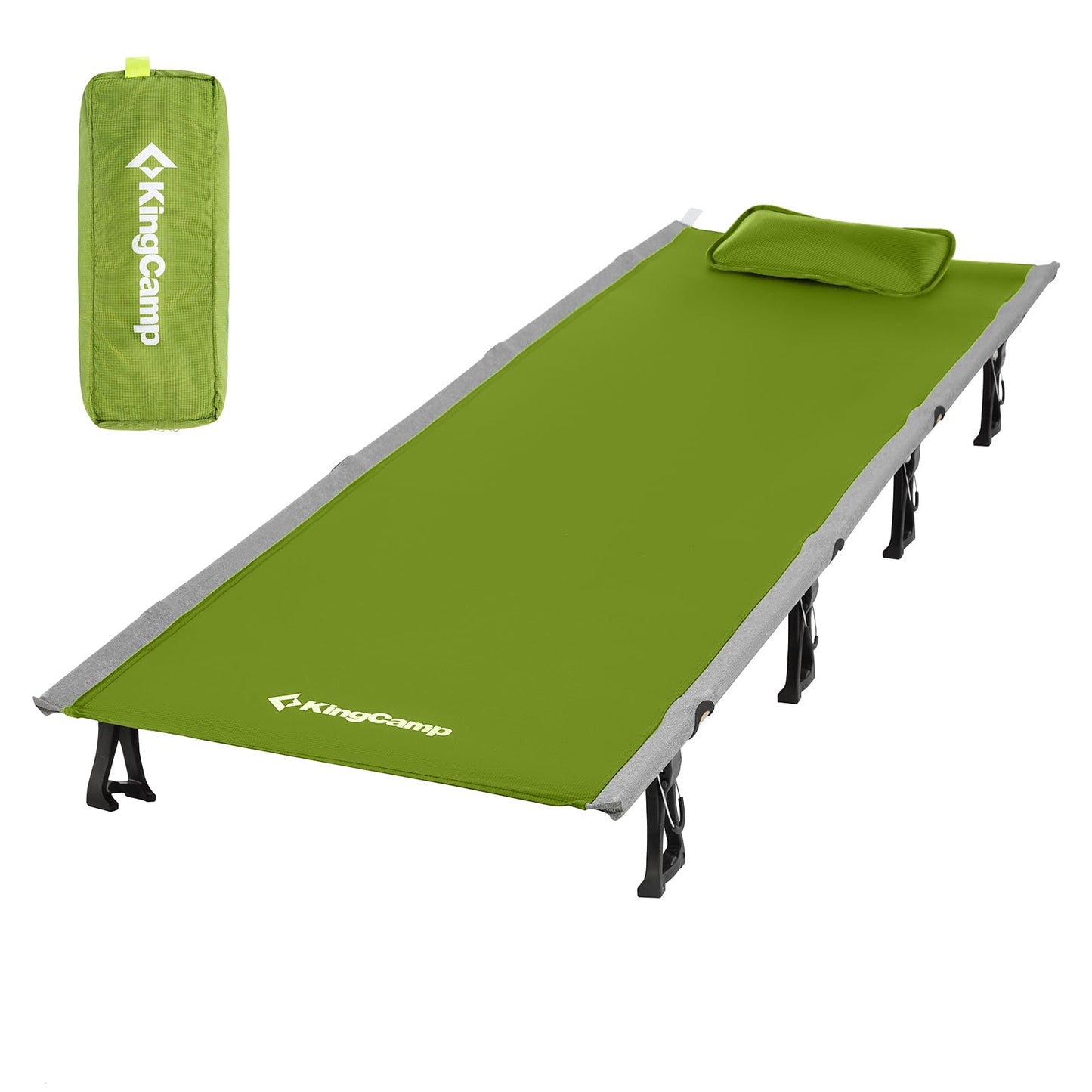 KingCamp Ultralight Folding Camping Cot | 4.4lb | 265lb Capacity | Pillow Included