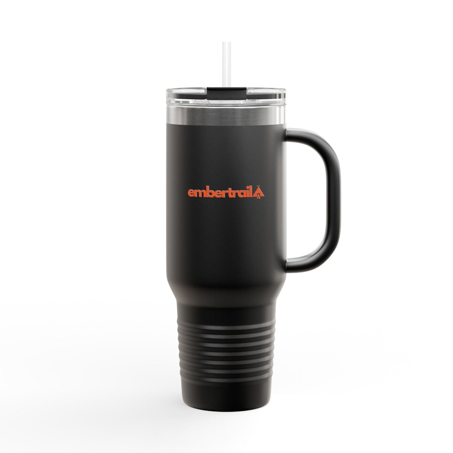40oz Insulated Travel Mug — Embertrail Logo Tumbler with Straw & Handle (in 4 colors)
