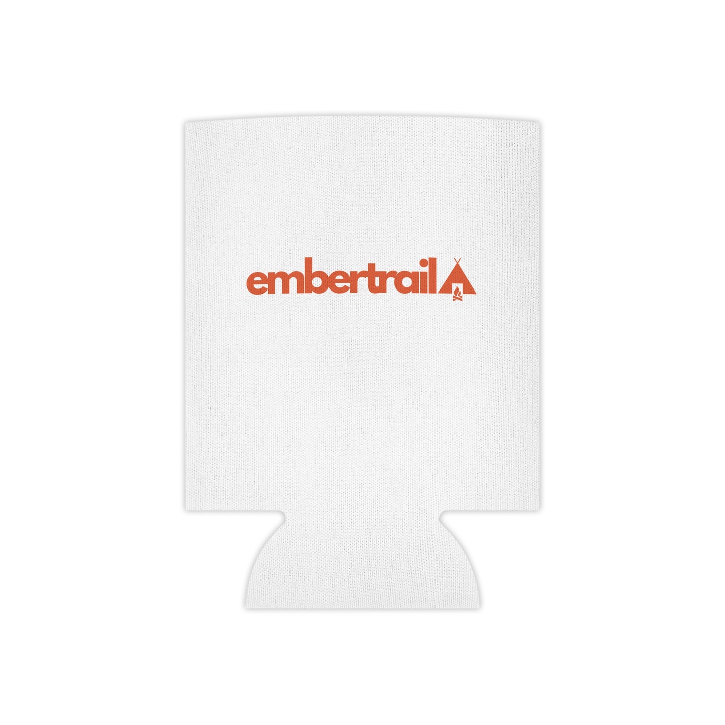 Embertrail Logo Can Cooler — Outdoor Camping Beer Koozie (Orange)