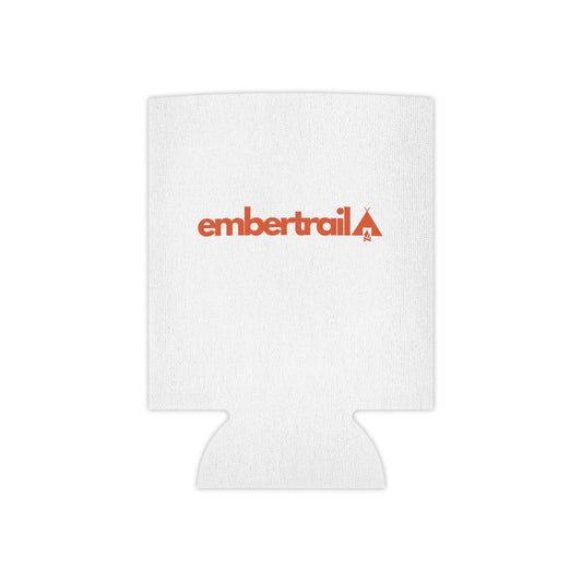 Embertrail Logo Can Cooler — Outdoor Camping Beer Koozie (Orange)