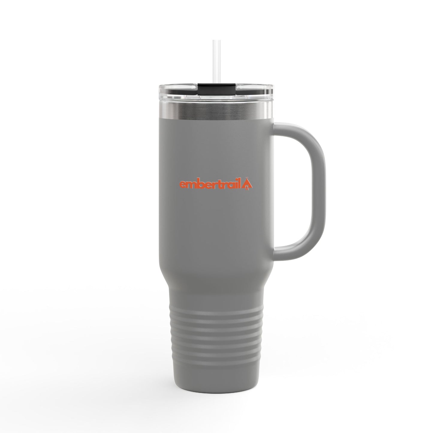 40oz Insulated Travel Mug — Embertrail Logo Tumbler with Straw & Handle (in 4 colors)