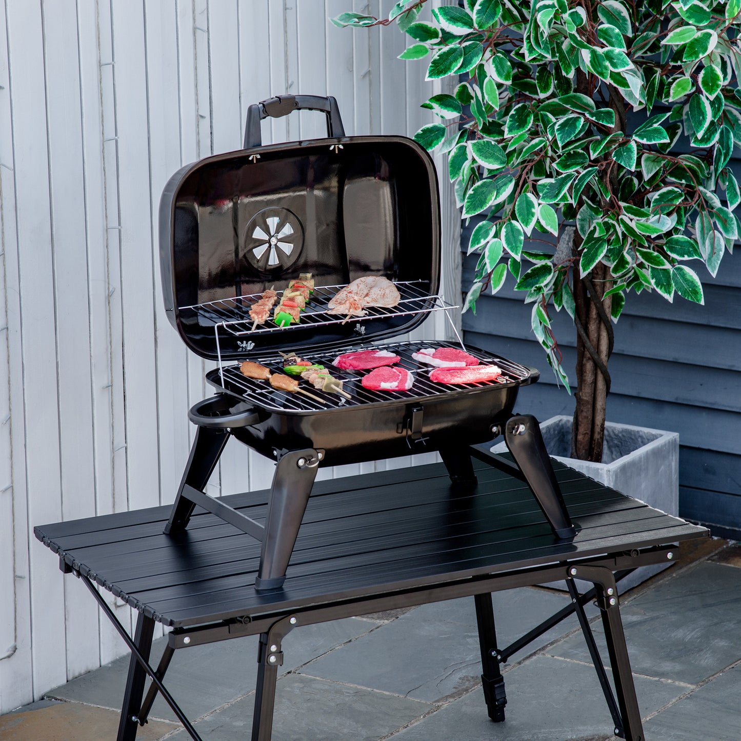 14" Portable Charcoal BBQ & Grill