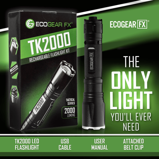 EcoGear FX TK2000 USB Rechargeable LED Tactical Flashlight-1