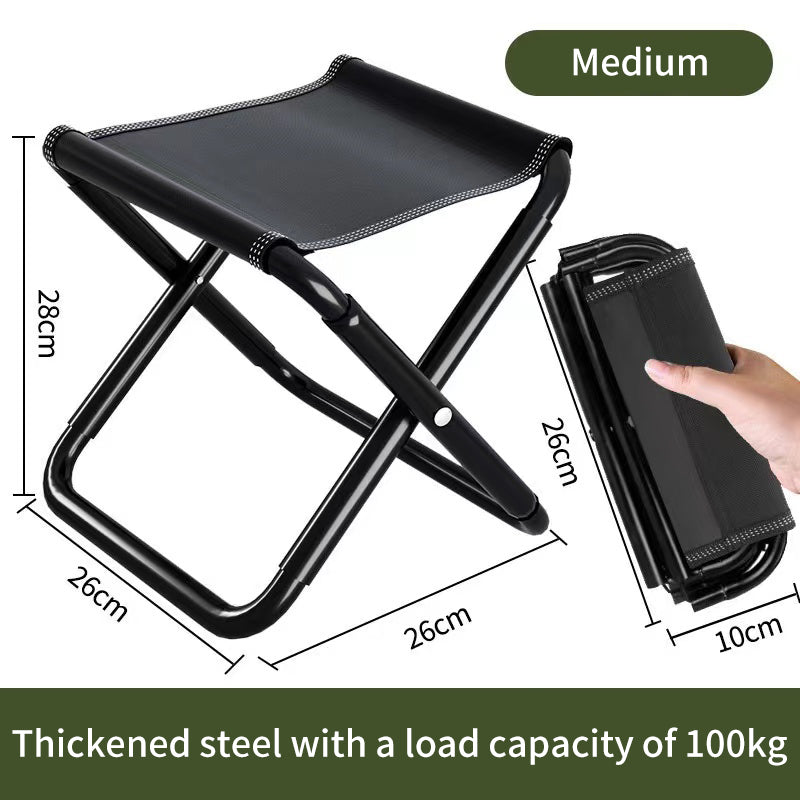 Foldable Outdoor Camping Stool | Portable Fishing & Hiking Seat | Metal & Oxford Cloth | M/L
