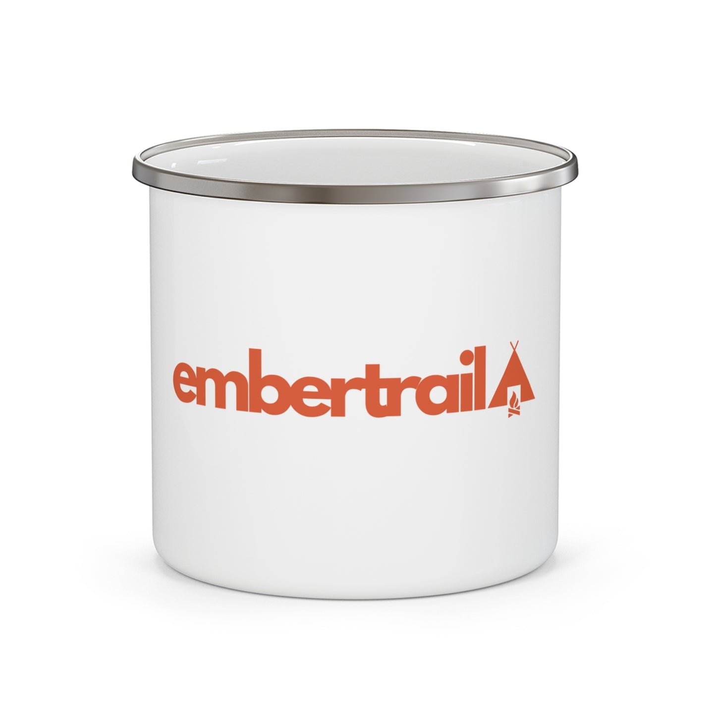 Enamel Mug — EmberTrail Camping Logo Coffee Cup