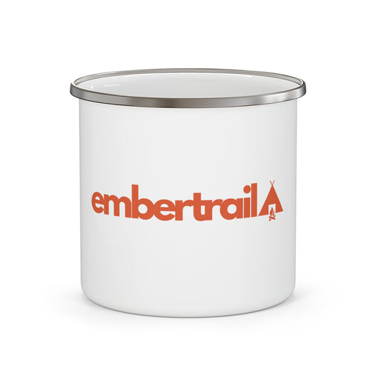 Enamel Mug — EmberTrail Camping Logo Coffee Cup