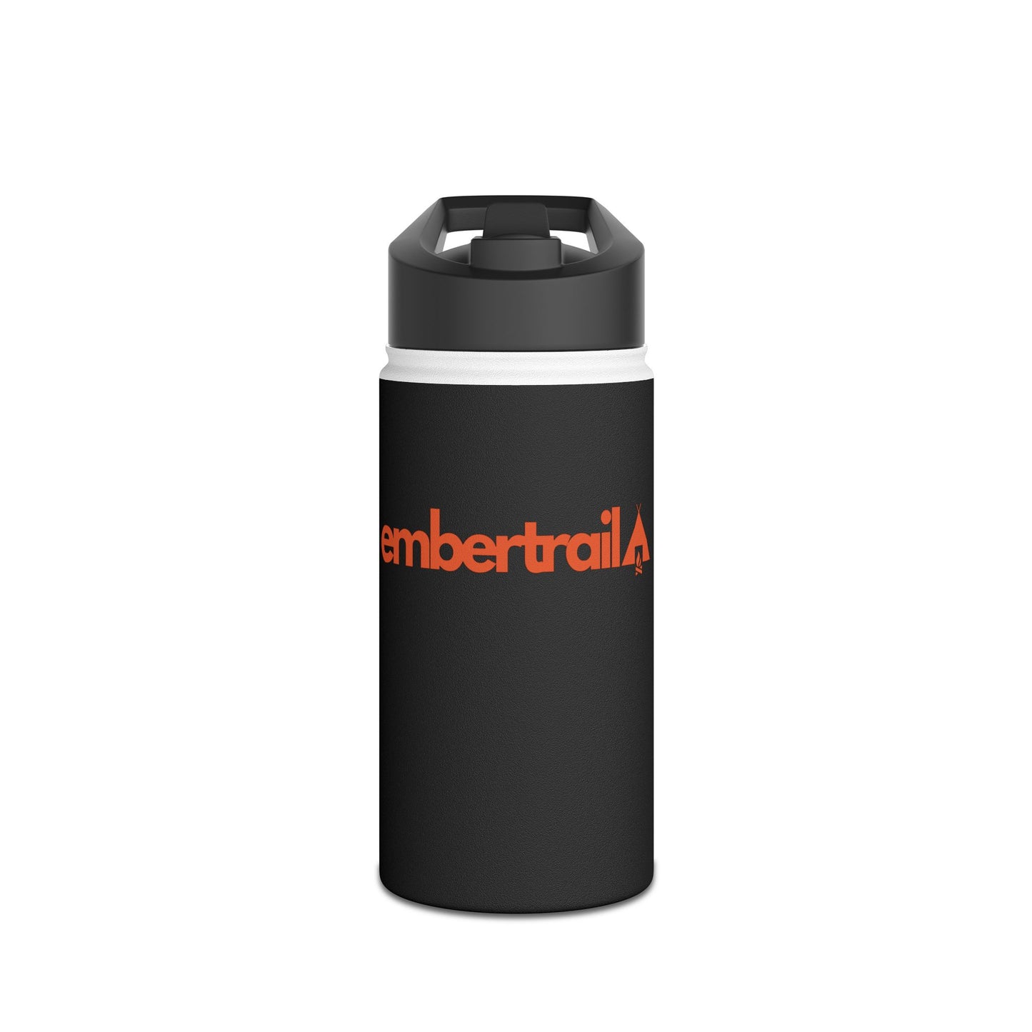EmberTrail Stainless Steel Water Bottle — Insulated Outdoor Sports Bottle with Standard Lid (Black)