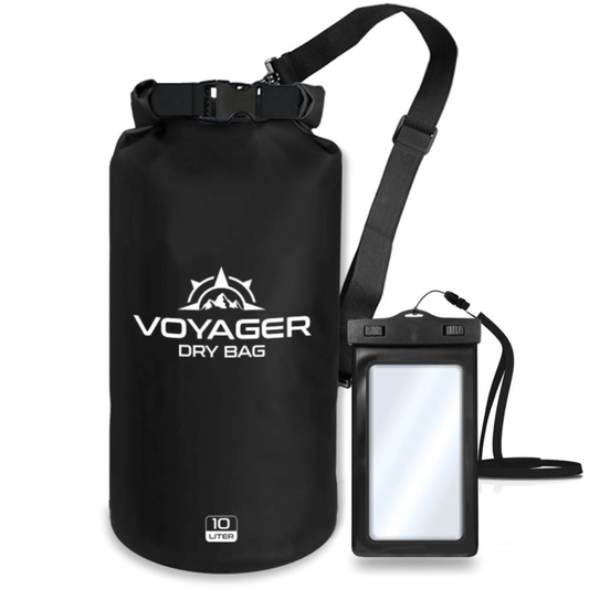10L Waterproof Dry Bag | Roll-Top Dry Sack with Cell Phone Case & Shoulder Strap | The Ember Trail