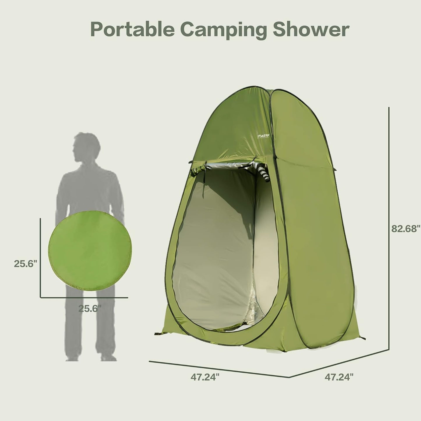 Portable Camping Shower Tent - 7FT