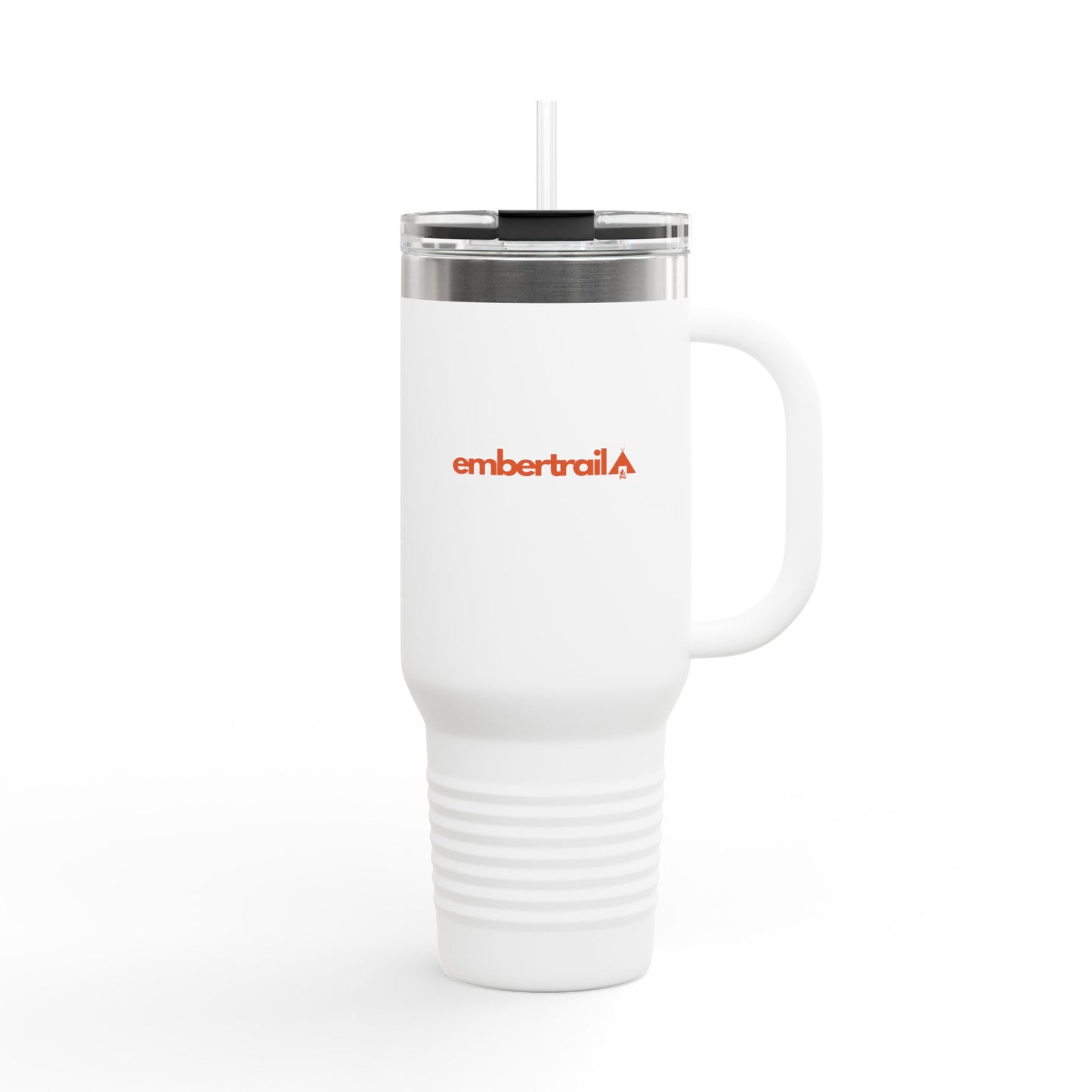 40oz Insulated Travel Mug — Embertrail Logo Tumbler with Straw & Handle (in 4 colors)
