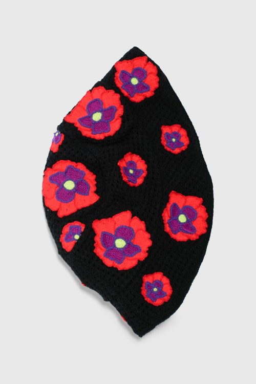 Opium Poppy Flower Crochet Bucket Hat-4
