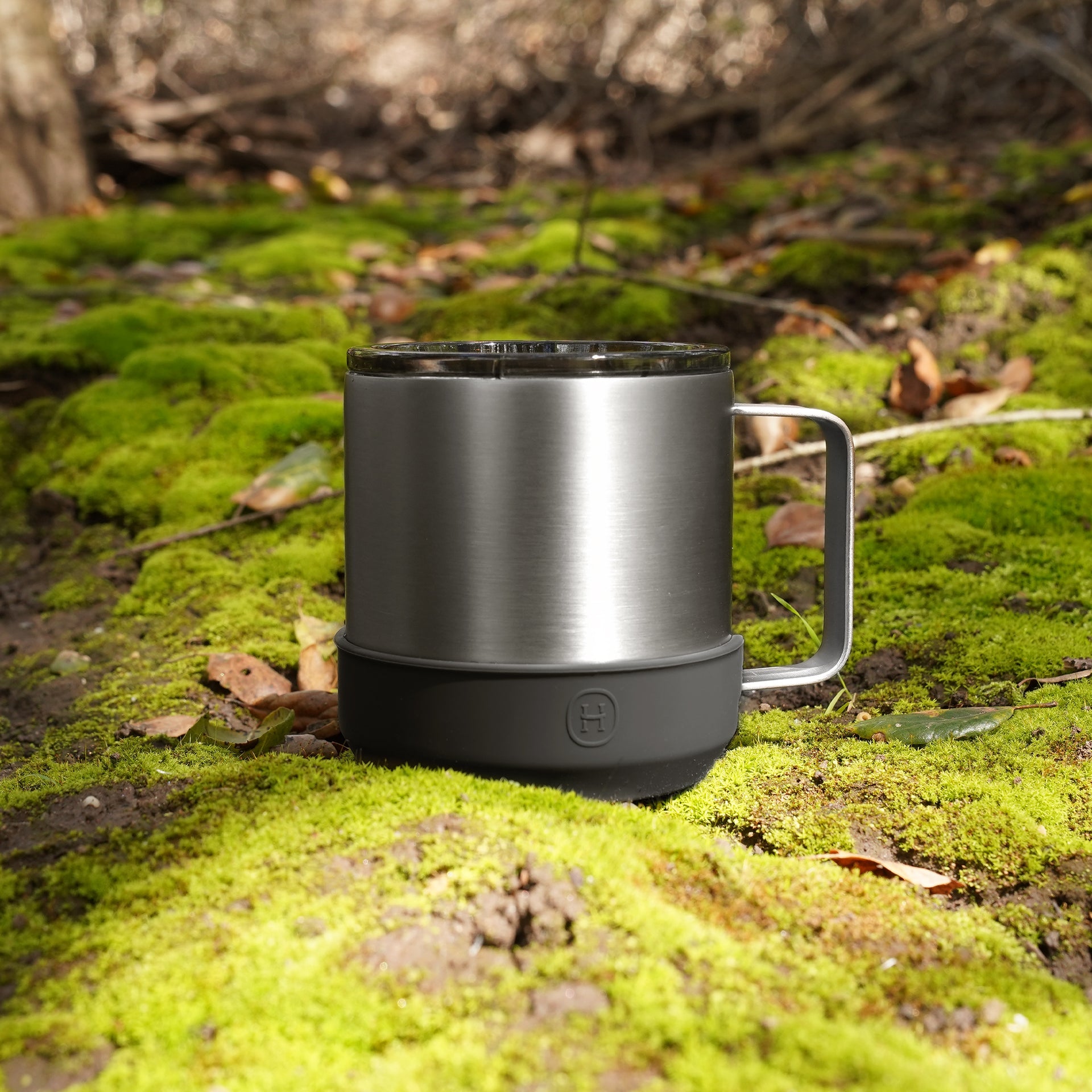 Titanium Grey camp mug-Ink Black 10 OZ-1