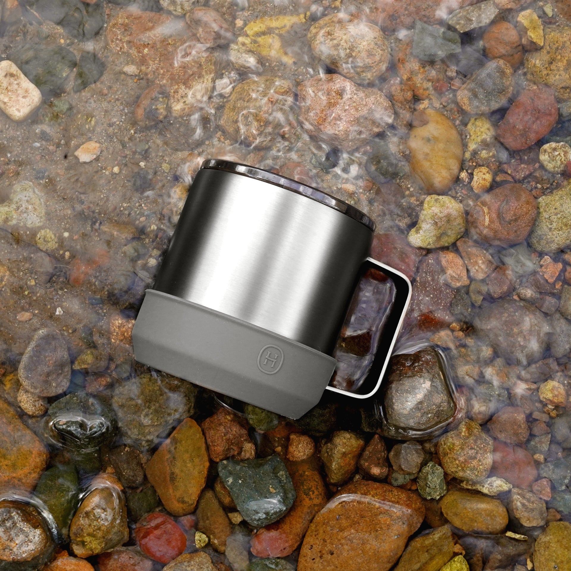 Titanium Grey camp mug-Metallic Grey 10 OZ-2