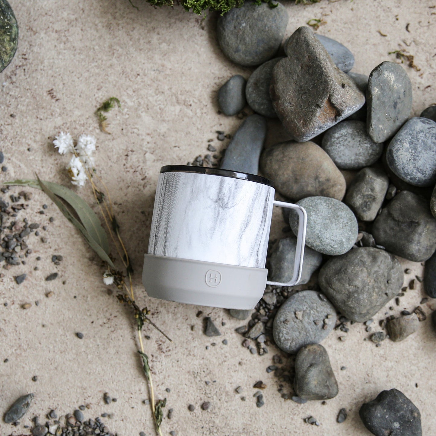White Marble Camp Mug - Eucalyptus 10 OZ-1