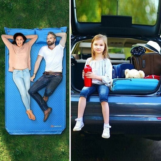 Self-Inflating Camping Outdoor Sleeping Mat with Pillows Bag-0