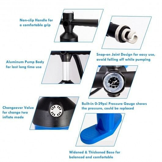 Double Action SUP Hand Pump with Pressure Gauge | High-Pressure Paddle Board Pump | The Ember Trail