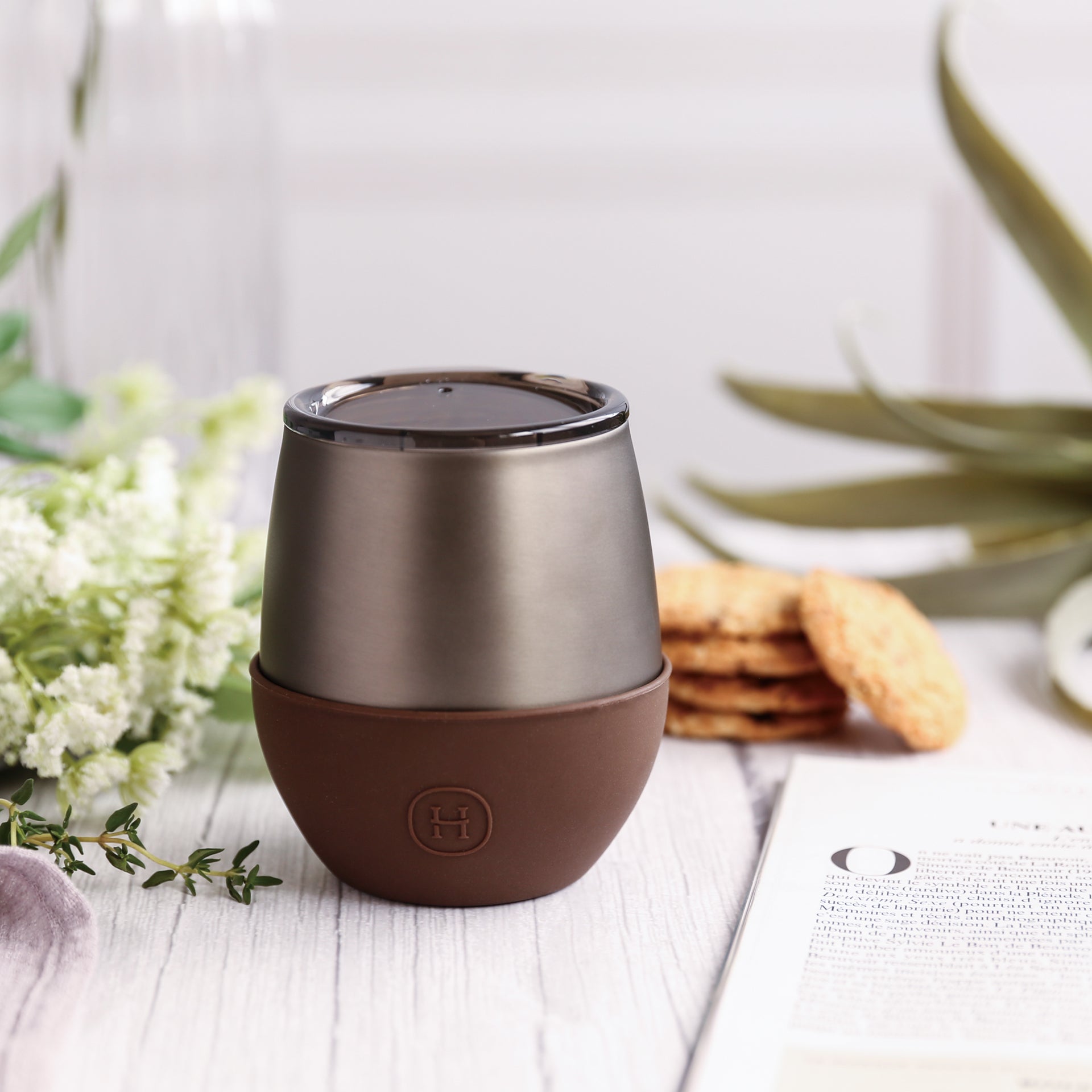 Titanium Grey Tumbler-Mocha 8 OZ-1