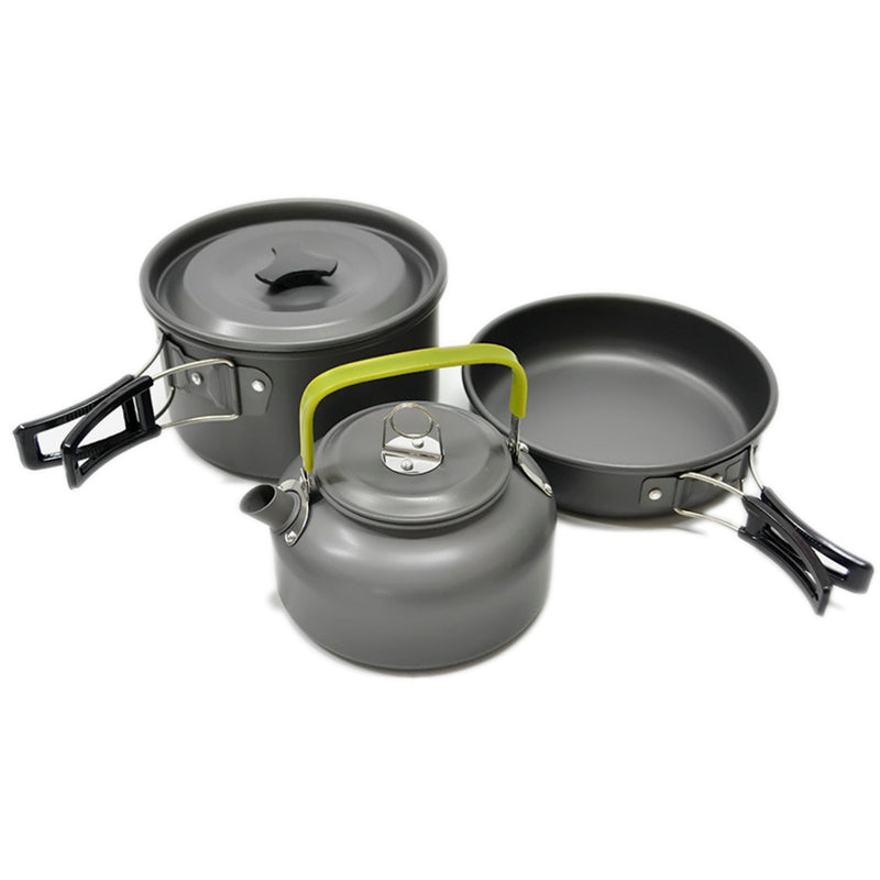 Ultra-Light Aluminium Camping Cookware Set | Pot, Pan & Kettle